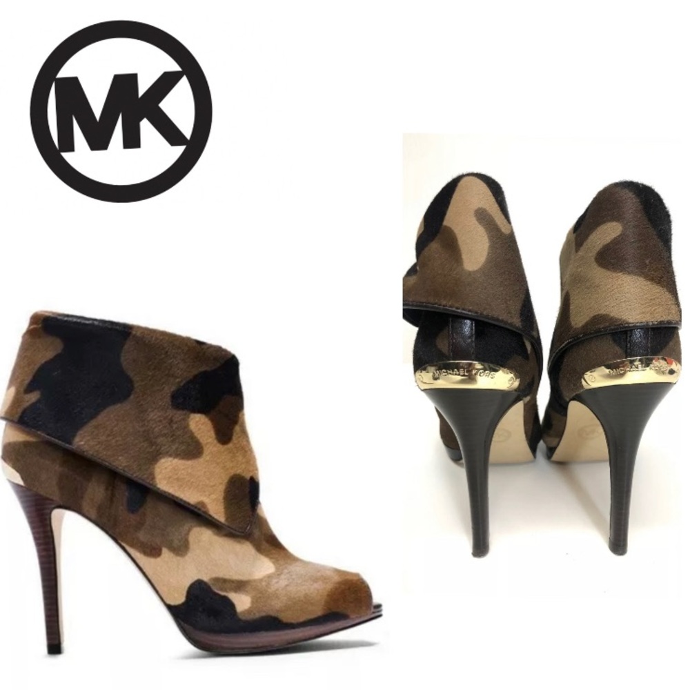 MICHAEL Michael Kors Kendra Calf-Hair Bootie Camo Print